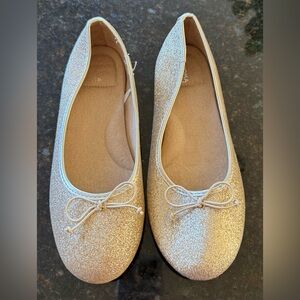 Girls Sonoma Gold Glitter Flats Size 3